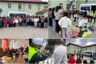 FOTO Politist pentru o zi lectie interactiva de educatie rutiera la Scoala Gimnaziala Mihai Eminescu din Ighiu Filiala Sard