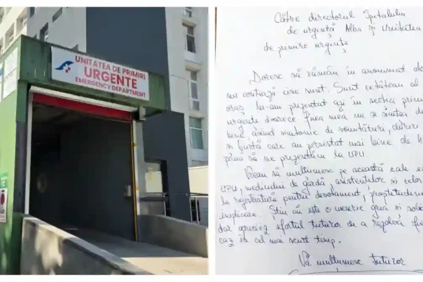 FOTO Scrisoare emotionanta de multumire adresata Spitalului Judetean de Urgenta Alba Iulia Stiu ca este o meseriei dificila si solicitanta dar apreciez eforturile tuturor de a trata fiecare caz