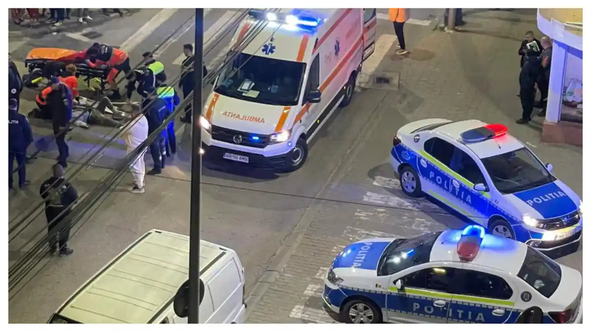 video accident rutier la alba iulia un barbat pe trotineta electrica lovit de o masina