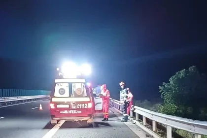ACCIDENT rutier pe autostrada A10 direcia Aiud Alba Doua autoutilitare de 3 5 t sau colizionat