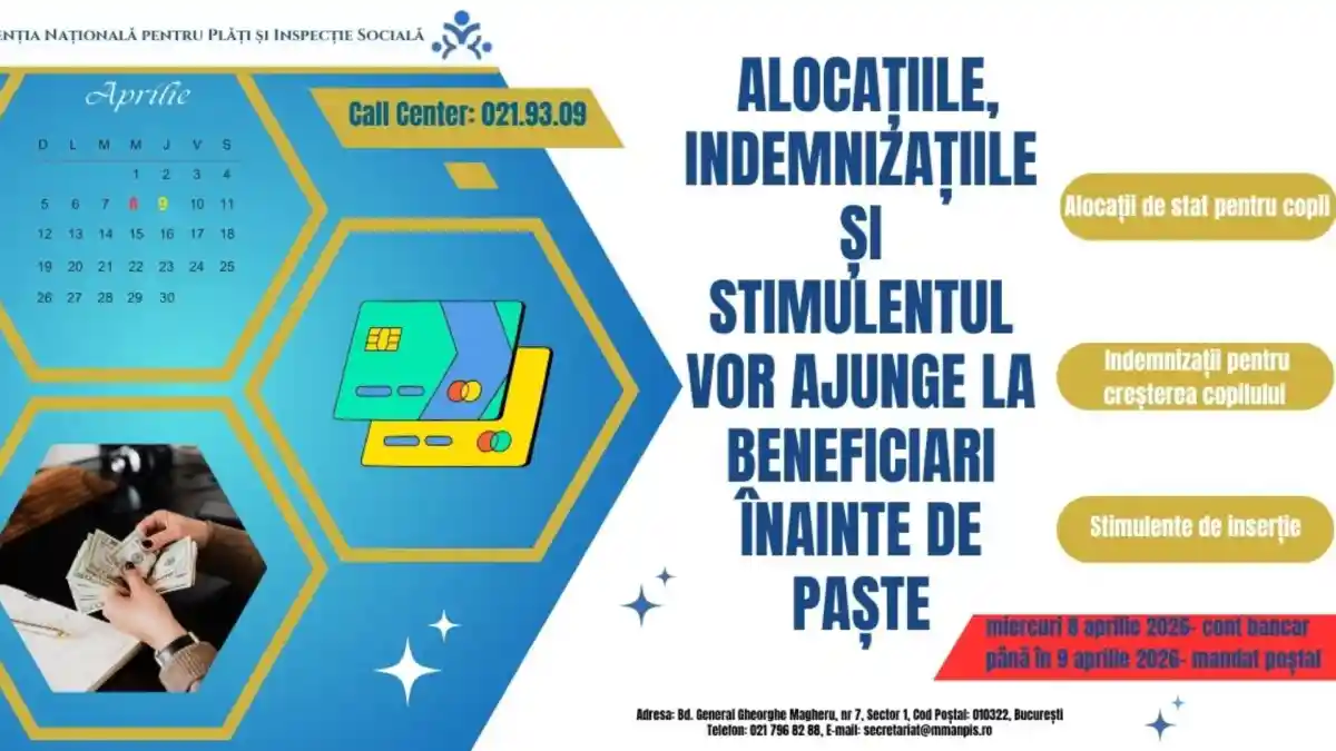 Cand vor fi distribuite alocatiile indemnizatiile si stimulentul de insertie Sumele se acorda inainte de Pastele ortodox din 2026