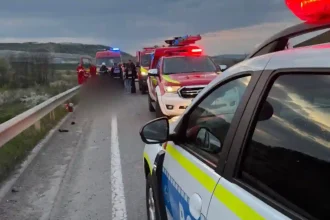 FOTO ACCIDENT RUTIER MORTAL pe centura Valcele Apahida Motociclist decedat intr un accident in care a fost implicat exclusiv el