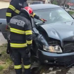 FOTO ACCIDENT rutier la Sebes Doua masini s au colizionat pe strada Tudor Vladimirescu