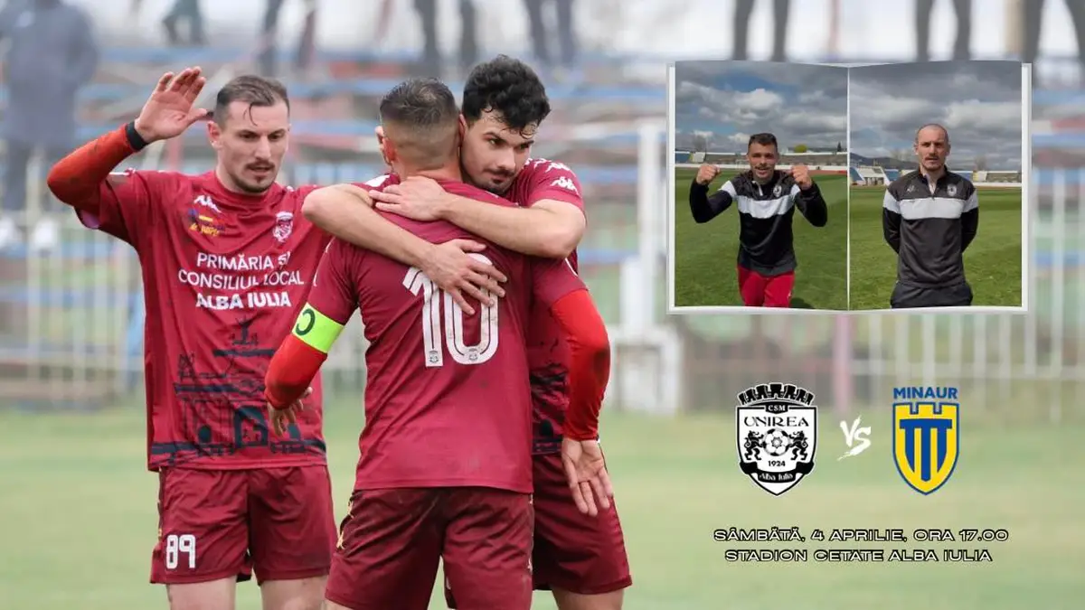 FOTO CSM Unirea Alba Iulia Minaur Baia Mare un meci incins la inceputul play off ului din Liga 3 Ce declaratii au facut Stefan Blanaru si Razvan Fetita ambii cu cate 9 goluri marcate in sezonul regulat
