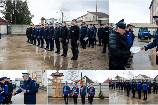 FOTO Momente solemne la Jandarmeria Alba 11 jandarmi avansati in grad cu ocazia a 176 de ani de la infiintarea Jandarmeriei Romane