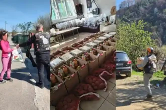 FOTO Motociclistii Lupii Singidavei au donat alimente pentru masa de Paste 2026 pentru 15 familii defavorizate din Cugir Sarbatori linistite tuturor