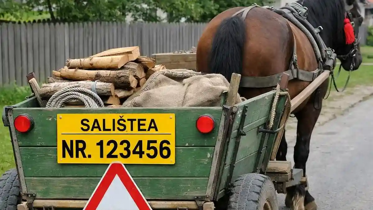 FOTO Primaria unei comune din Alba avertizeaza cetatenii cu privire la obligatiile lor in cazul transportului de lemne cu caruta Aveti nevoie de un aviz