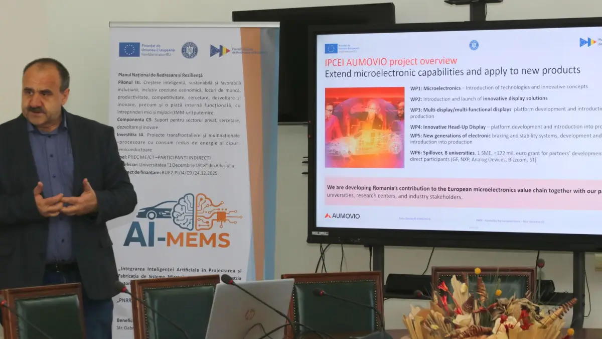 FOTO Proiect pentru integrarea inteligentei artificiale in microelectronic auto lansat la Alba Iulia Va contribui la formarea unei noi generatii de specialisti