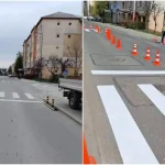 FOTO Proiect pilot intr un oras din Alba pentru siguranta pietonilor Testarea mai multor solutii pentru reducerea vitezei masinilor si masuratori radar in zona
