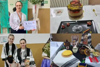 FOTO Un desert din Dubai si tocana de miel cu mamaliga si covasat preparatele cu care trei eleve de la Liceul Tehnologic Stefan Manciulea Blaj au impresionat juriul la concursul national Culinariada 2026