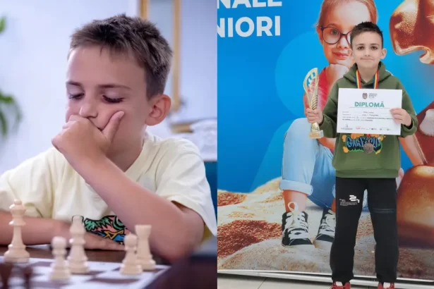 FOTO Vlad Stan un baiat de doar 9 ani elev al Scolii Gimnaziale Campeni pe podium la Campionatele Nationale de Sah pentru Copii si Juniori 2026 din Romania
