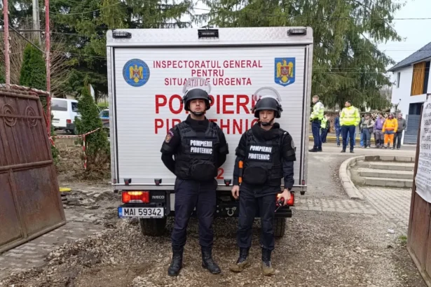Munitie neexplodata descoperita de cetateni la Vinerea Proiectil de calibru 85 mm ridicat de echipa pirotehnica a ISU Alba