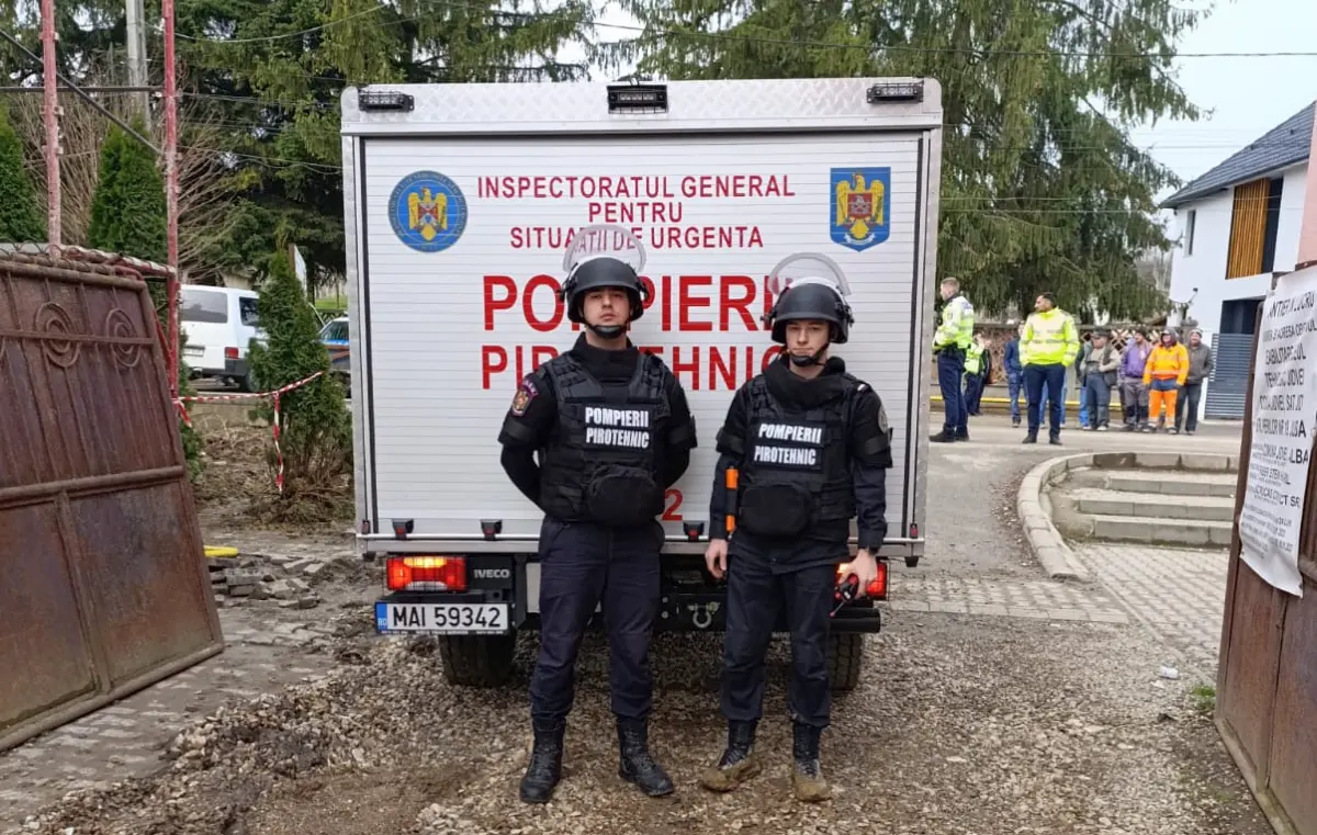 Munitie neexplodata gasita la Vinerea in zona centurii noi Intervine un echipaj pirotehnic al ISU Alba pentru distrugere