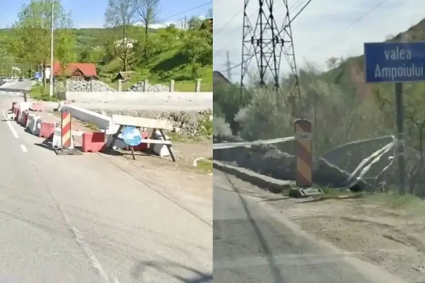 VIDEO Lucrari lente la podul de la Carpinis DN 74 A sever afectat de inundatiile si alunecarile de teren din 2021 Probleme serioase si la podul de la Sard DN 74 Ce masuri au luat autoritatile