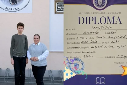 foto andrei rachieriu elev al scolii gimnaziale avram iancu din alba iulia a obtinut mentiune la etapa nationala a olimpadei de limba engleza 2026