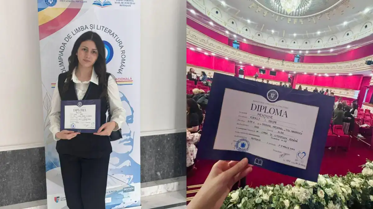 foto kiraly naomi studenta la colegiul national titu maiorescu aiud mentiune la etapa nationala a olimpiadei de limba si literatura romana 2026