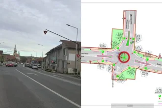 foto sens giratoriu la intersectia strazilor augustin bena mihail kogalniceanu si fantanele din sebes amplasamentul a fost predat pentru constructie rute alternative