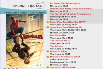 Programul Inspire Cinema Alba Iulia pentru perioada 31 iulie 6 august 2026 Ce filme vor fi prezentate la cinematograful din centrul comercial Alba Mall