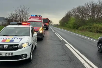 Accident de circulatie pe DN 75 O autoutilitara si o masina s au colizionat la Salcaua Trafic dificil