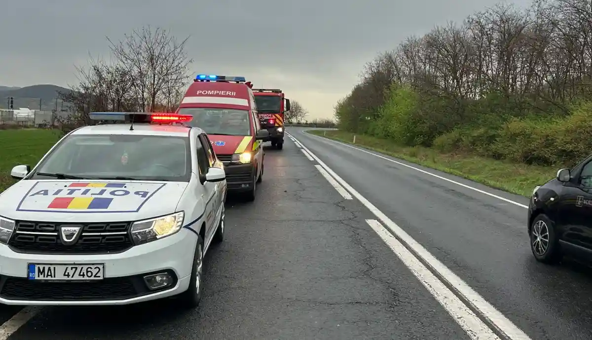 Accident de circulatie pe DN 75 O autoutilitara si o masina s au colizionat la Salcaua Trafic dificil