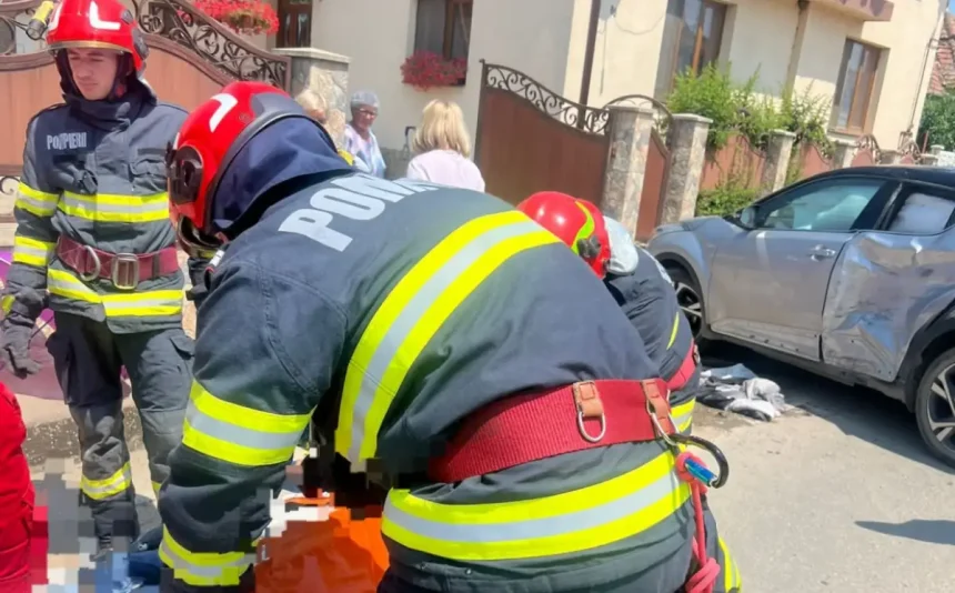 Accident pe DJ 107M Coliziune intre doua motociclete si un autoturism la iesirea din Rimetea spre Buru Trafic blocat