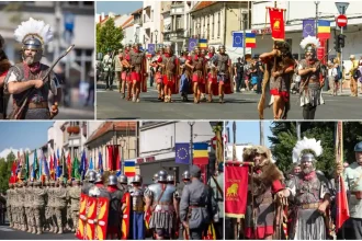 FOTO 110 ani de traditie militara Legiunea XIII Gemina din Alba Iulia impreuna cu Divizia 4 Infanterie Gemina sarbatoare aniversara la Cluj Napoca