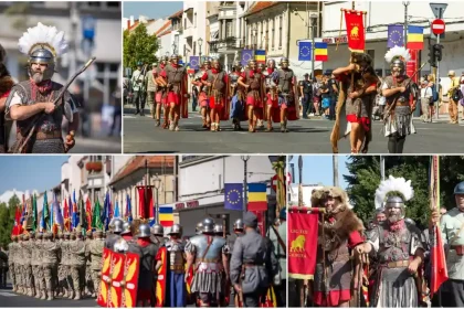 FOTO 110 ani de traditie militara Legiunea XIII Gemina din Alba Iulia impreuna cu Divizia 4 Infanterie Gemina sarbatoare aniversara la Cluj Napoca