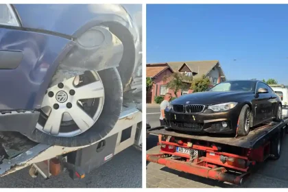 FOTO Accident de circulatie la Alba Iulia Coliziune intre un BMW si un Volkswagen Passat pe Calea Motilor