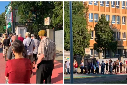 FOTO Coda de zeci de persoane la abonamentele STP Alba Iulia dupa reluarea activitatii autobuzelor Calatorii asteapta la rand pentru cardurile de calatorie gratuite