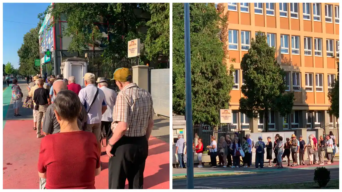 FOTO Coda de zeci de persoane la abonamentele STP Alba Iulia dupa reluarea activitatii autobuzelor Calatorii asteapta la rand pentru cardurile de calatorie gratuite