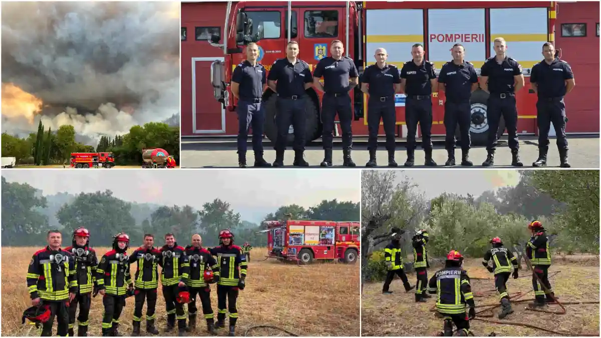 FOTO Final de misiune in Franta pentru 16 pompieri de la ISU Alba Au fost mobilizati in lupta impotriva incendiilor de padure pe parcursul intregii luni iulie