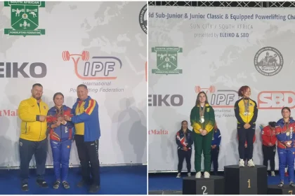 Foto Alexandra Cazacu CS Unirea Alba Iulia castigatoare a doua medalii la Campionatul Mondial de Powerlifting pentru Tineret U23 din Africa de Sud
