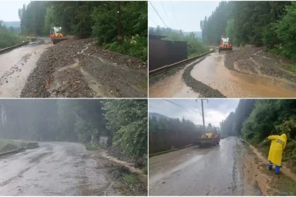 Foto Aluviuni pe DN 75 intre Arieseni si Vartop Interventie a drumaristilor