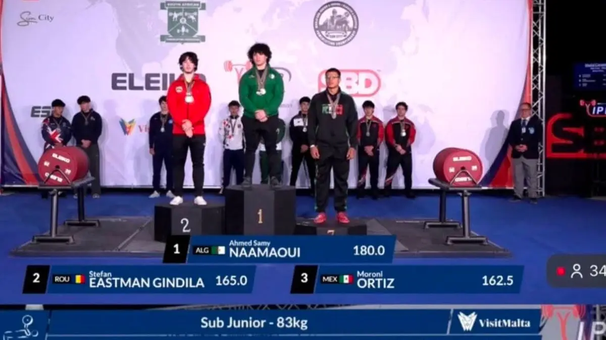 Foto Stefan Eastman Gindila CSU Alba Iulia medalie de argint la Campionatul Mondial de Powerlifting pentru Juniori U18 din Africa de Sud in calitate de debutant