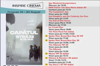 Programul Inspire Cinema Alba Iulia pentru perioada 14 20 august 2026 Ce filme vor fi difuzate la cinematograful din Alba Mall