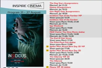 Programul Inspire Cinema Alba Iulia pentru perioada 21 27 august 2026 Ce filme vor fi difuzate la cinematograful din centrul comercial Alba Mall