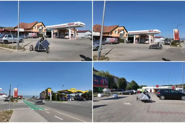 Video La cumparaturi cu ursuletul solar dintrun oras din Alba Pilotul are si unelte pentru interventii de urgenza la bord