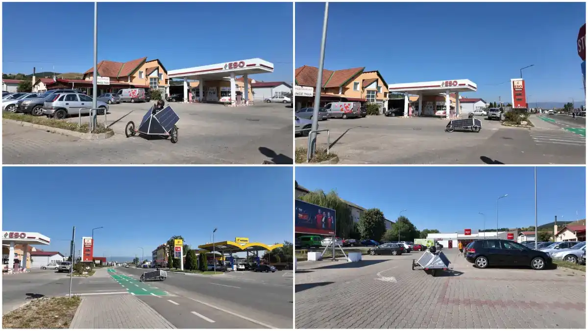 Video La cumparaturi cu ursuletul solar dintrun oras din Alba Pilotul are si unelte pentru interventii de urgenza la bord