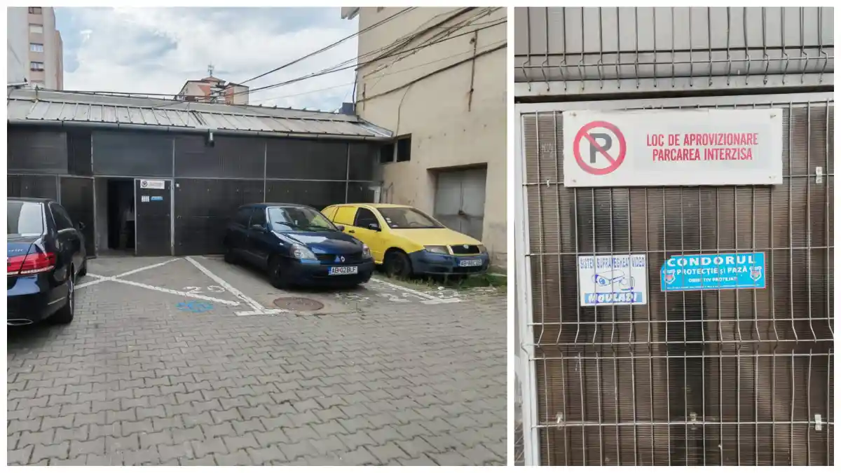 video situatie ciudata la alba iulia un loc de parcare ar putea afecta aprovizionarea unui magazin reactia autoritatiilor