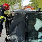 Accident rutier pe DJ 107M: Un autoturism s-a răsturnat între Colțești și Rimetea