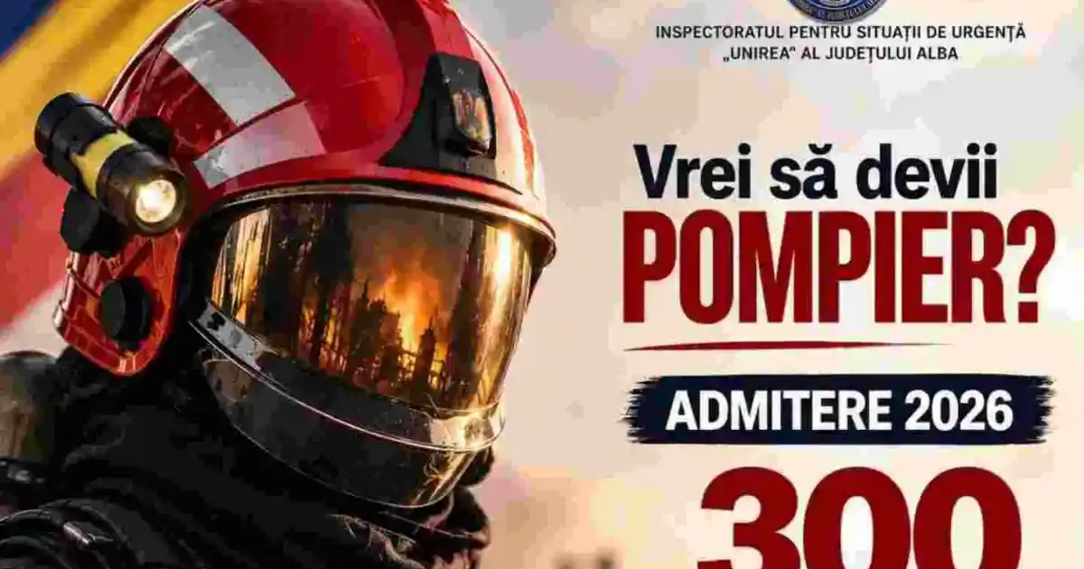 Admitere pompieri 2026: 300 de locuri la Școala de Subofițeri Boldești