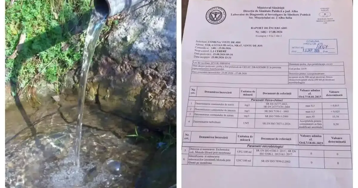 Apa izvorului din Sibișeni e din nou potabilă. Anunțul primăriței din Vințu de Jos