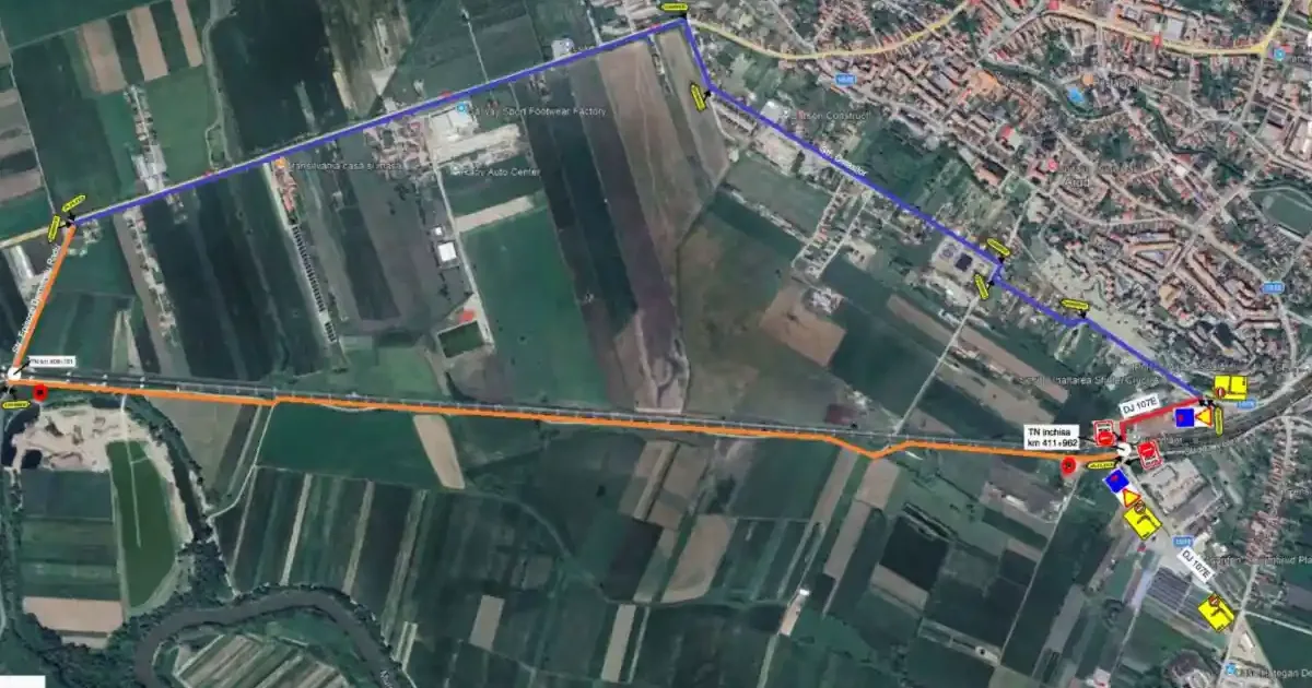 Circulația spre Ciumbrud, închisă în 1-8 octombrie la trecerea de cale ferată din Aiud