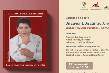 Ovidiu Purdea-Someș își lansează la Alba Iulia volumul „Un cuvânt. Un cântec. Un destin”