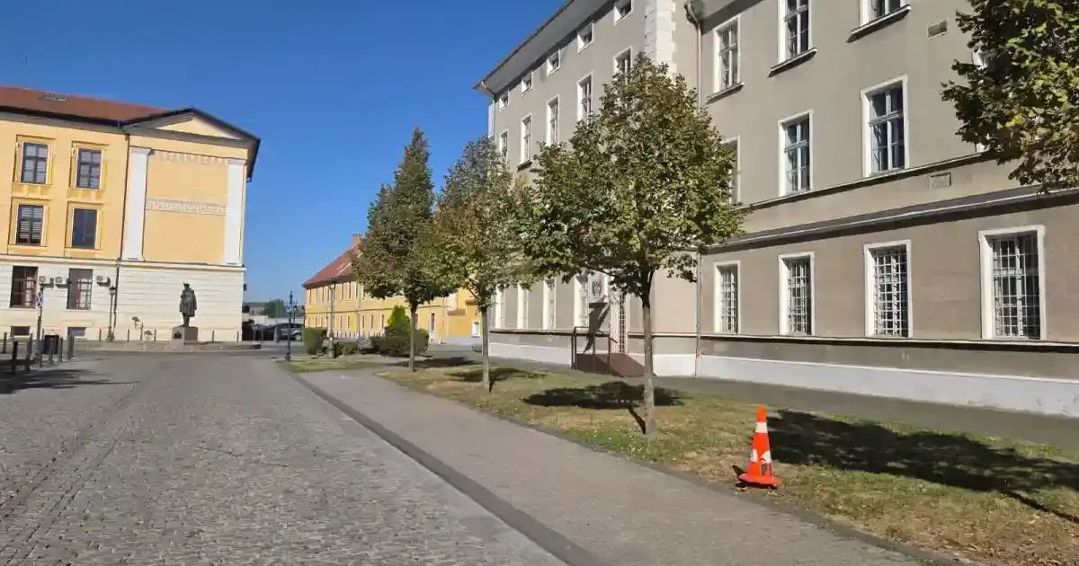 Autobuz al Primăriei Alba Iulia a doborât un stâlp de iluminat în Cetatea Alba Carolina
