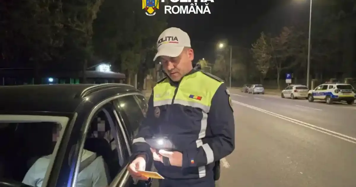 Bărbat din Unirea, reținut de polițiști: prins la volan fără permis și băut
