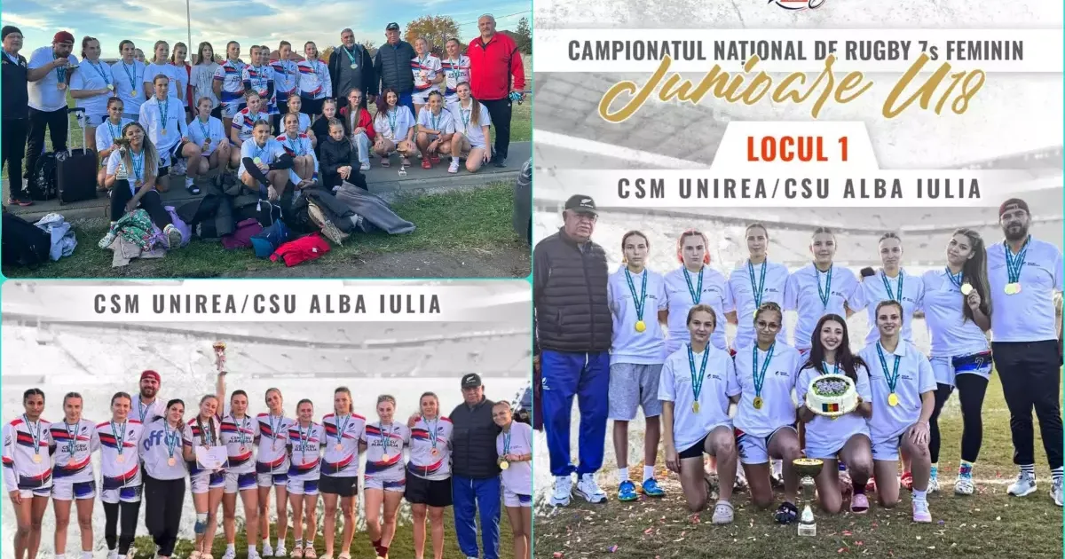 CSM Unirea Alba Iulia, campioană la rugby în 7 U18; bronz la senioare