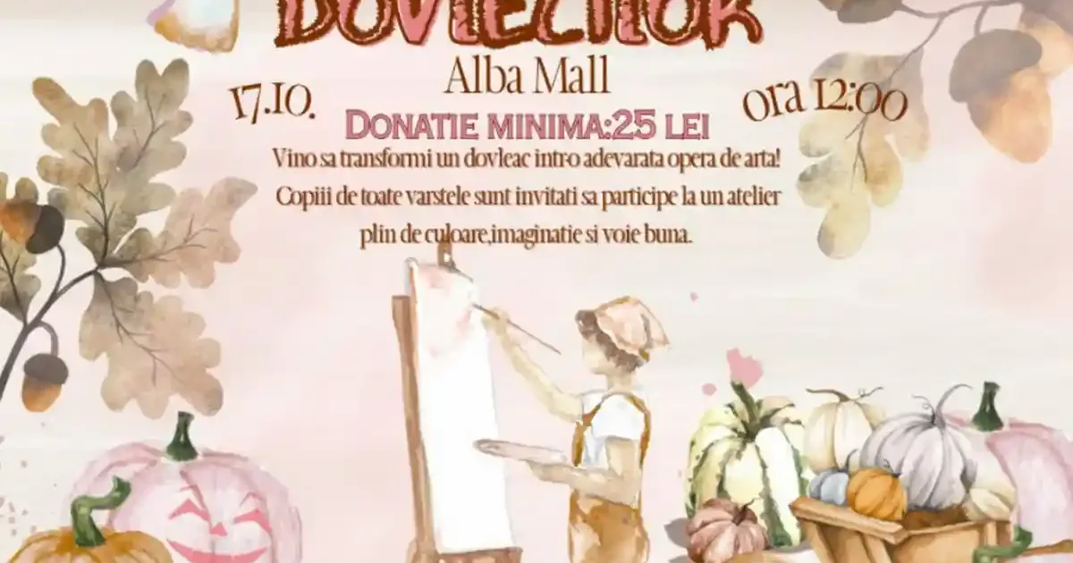 Festivalul dovlecilor la Alba Mall: atelier caritabil pentru copii, organizat de Interact