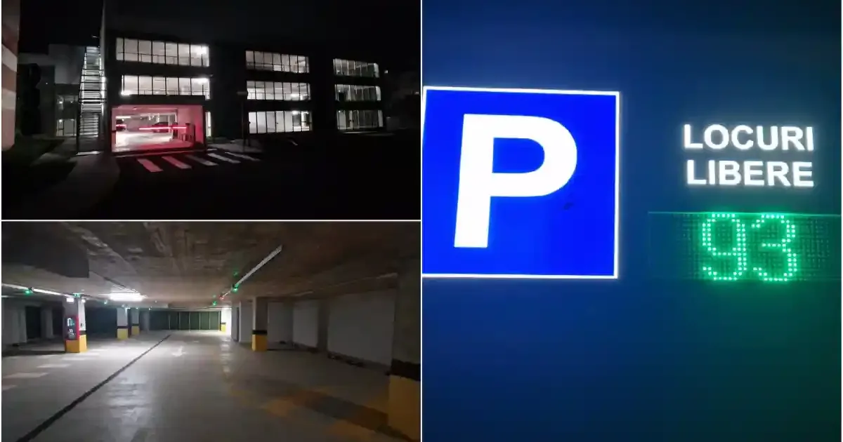Parcare goală în Alba Iulia: doar două mașini la 145 de locuri