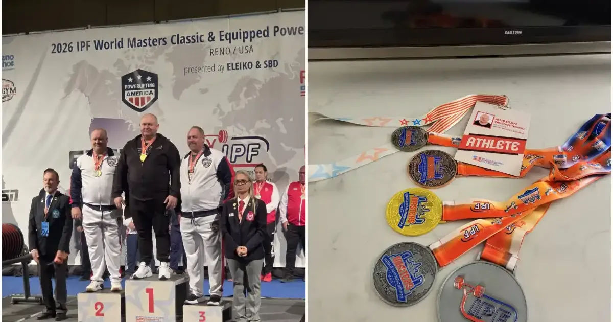 Tiberiu Mureșan, vicecampion mondial la powerlifting, cu aur, argint și bronz în SUA
